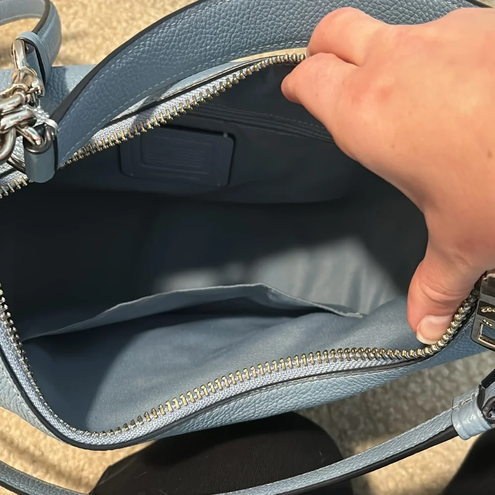 Viral Coach Light Blue Leather Hobo Bag